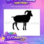 Free Horned Goat Silhouette Free Black Image Art Free SVG - Instant Download