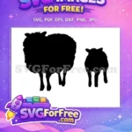 Free Mother Ewe Free Lamb Silhouette Farm Free SVG - Instant Download