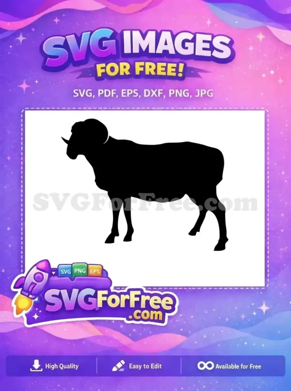 Free Horned Silhouette Free Black Goat Silhouette Free SVG Free Horned Silhouette Free Black Goat Silhouette Free SVG