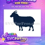 Free Horned Goat Silhouette Free Farm Animal Dark Free SVG - Instant Download
