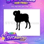 Free Curled Horns Free Black Silhouette Goat Free SVG - Instant Download