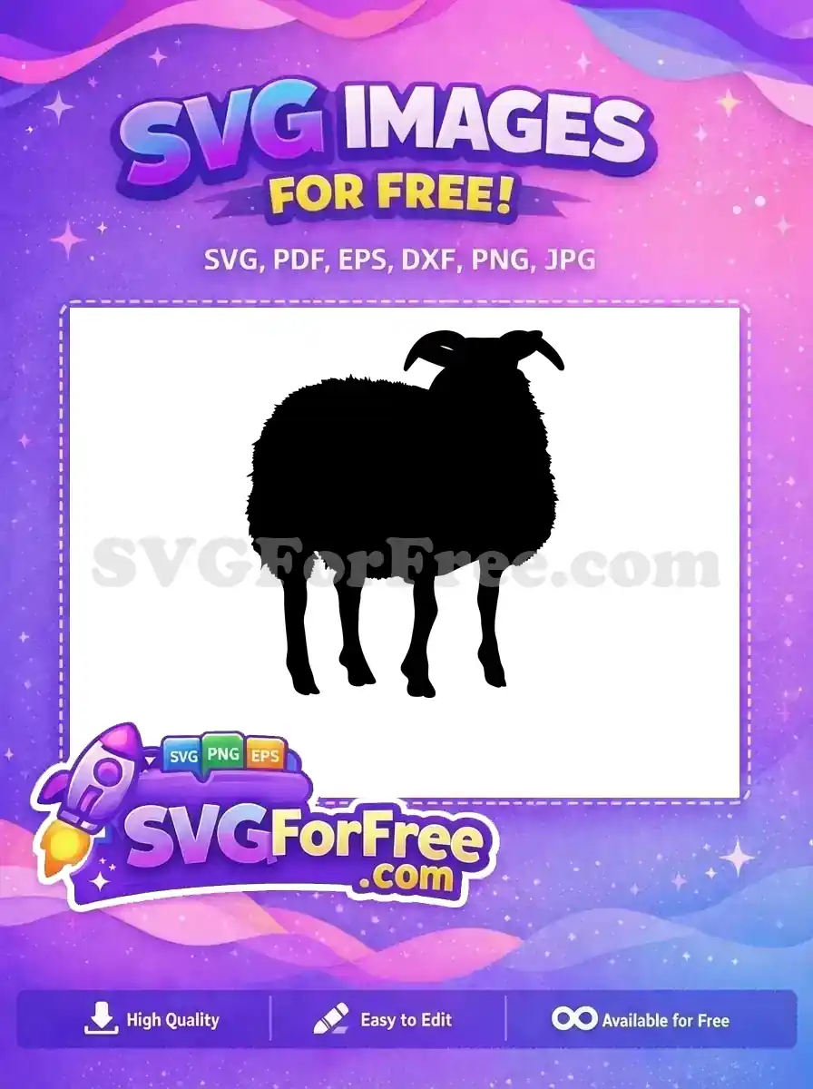 Free Curled Horns Free Wooly Body Goat Free SVG
