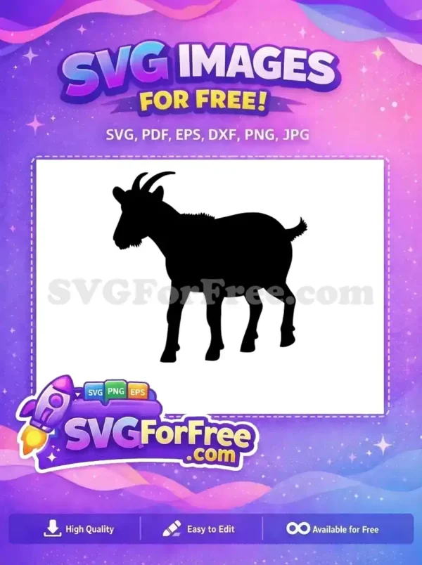 Free Standing Goat Free Farm Animal Silhouette Free SVG 6