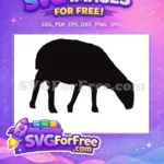 Free Black Goat Silhouette Free Grazing Field Farm Free SVG - Instant Download