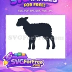 Free Woolly Standing Goat Free Dark Silhouette Cartoon Free SVG - Instant Download