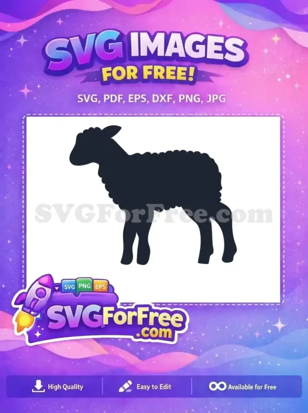 Free Woolly Standing Goat Free Dark Silhouette Cartoon Free SVG