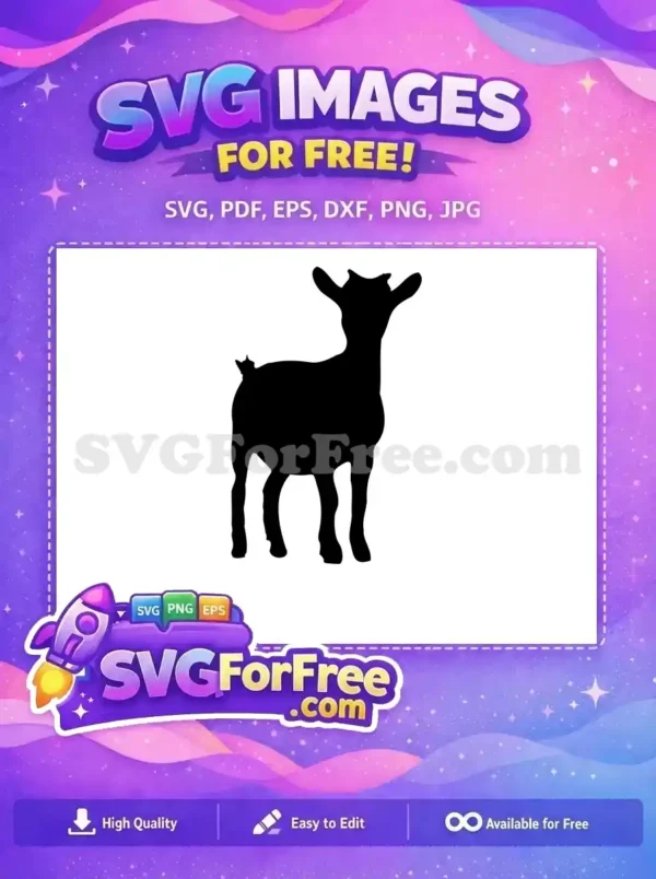 Free Detailed Horns Free Mountain Goat Silhouette Art Free SVG 1