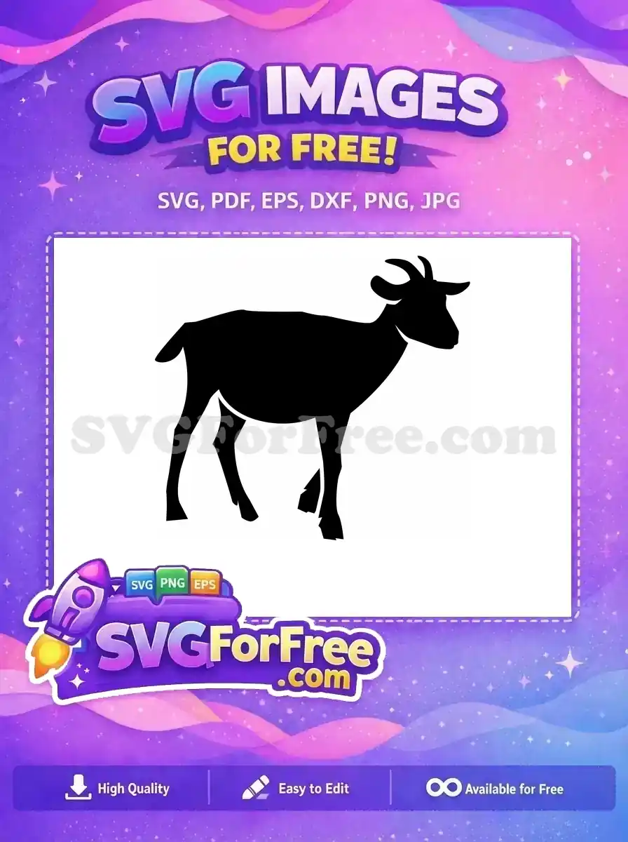 Free Black Goat Head Free Silhouette Farm Animal Free SVG