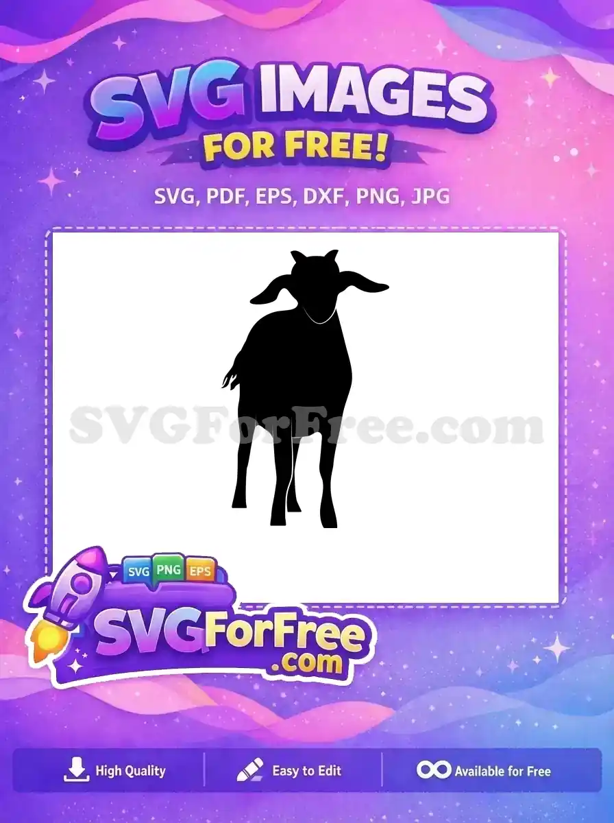 Free Farm Animal Free Horned Goat Silhouette Free SVG 5