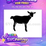Free Farm Animal Free Horned Goat Silhouette Free SVG 7 - Instant Download