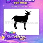 Free Horned Goat Free Farm Animal Silhouette Free SVG 5 - Instant Download