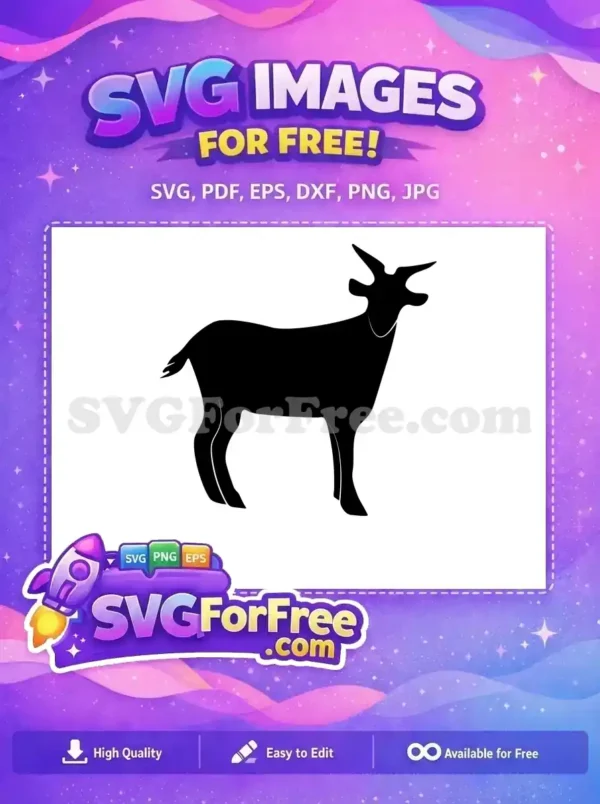Free Horned Goat Free Farm Animal Silhouette Free SVG 5 Free Horned Goat Free Farm Animal Silhouette Free SVG 5