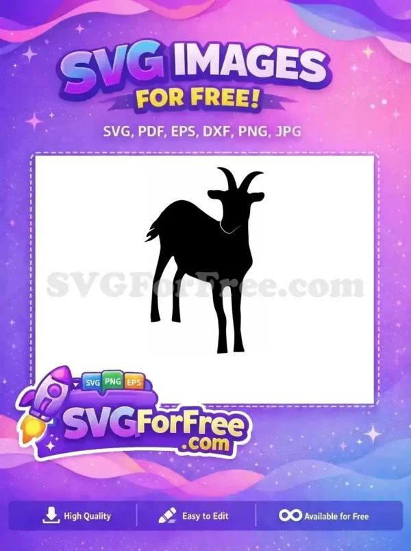 Free Farm Animal Horns Free Goat Silhouette Free SVG