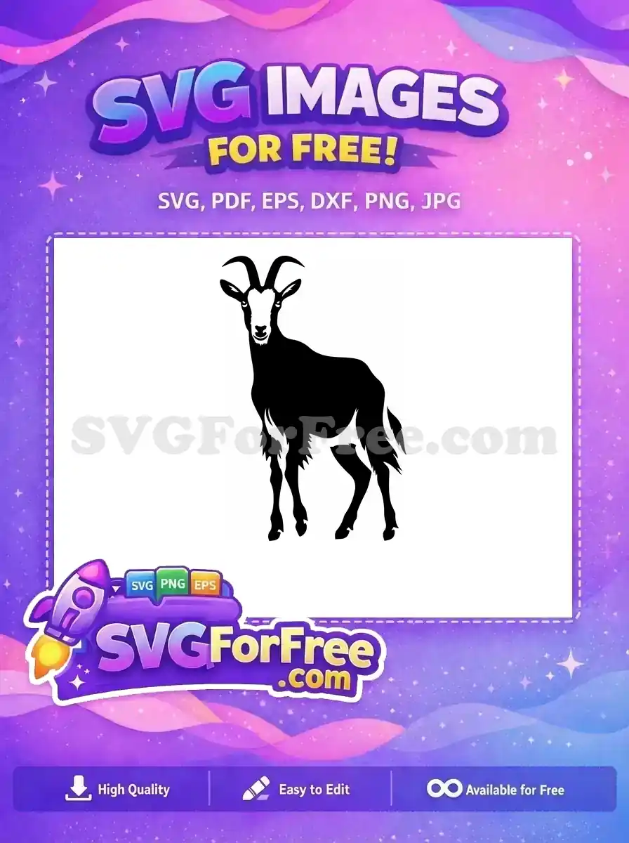 Free Curved Horns Free Farm Animal Goat Free SVG