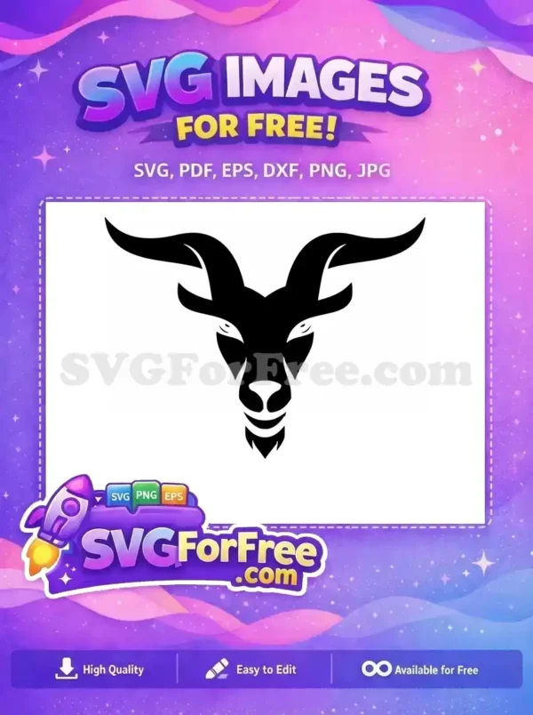 Free Horned Goat Silhouette Free Farm Animal Head Free SVG Free Horned Goat Silhouette Free Farm Animal Head Free SVG