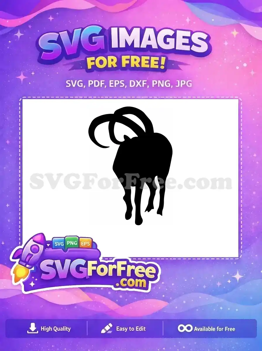 Free Farm Animal Free Billy Goat Silhouette Art Free SVG 4