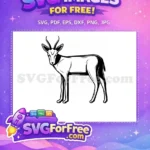 Free Antelope Silhouette Free Curved Horns Animal Free SVG - Instant Download