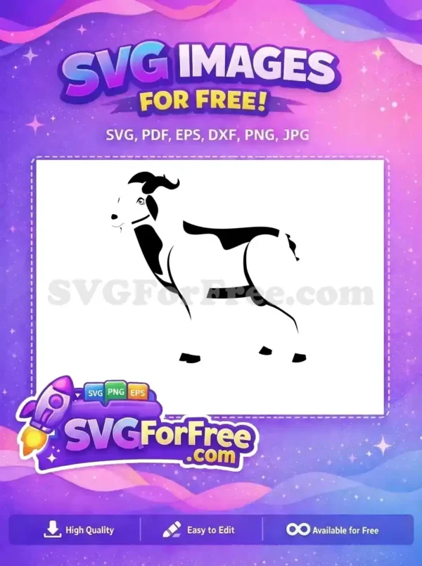 Free Black White Goat Free Silhouette Farm Free SVG