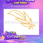 Free Simple Feather Free Gold Line Art Flower Free SVG - Instant Download