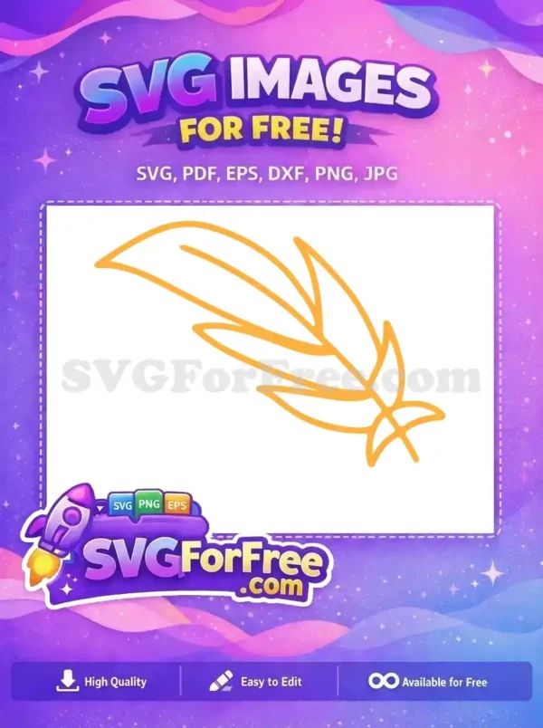 Free Simple Feather Free Gold Line Art Flower Free SVG