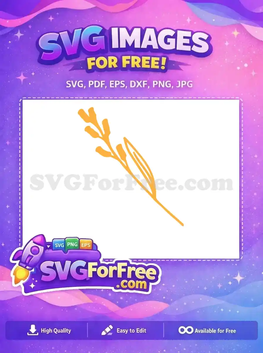Free Golden Branch Free Minimalist Line Art Flower Free SVG