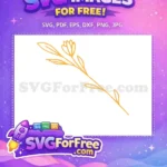 Free Gold Line Art Flower Free Petals Design Free SVG 2 - Instant Download