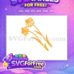 Free Gold Line Flower Free Floral Design Art Free SVG - Instant Download