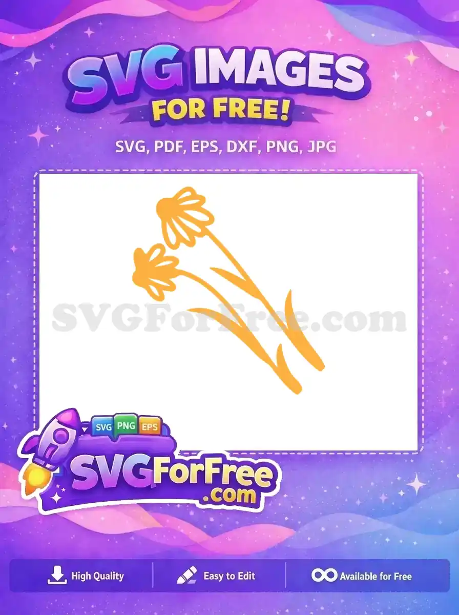Free Gold Line Flower Free Floral Design Art Free SVG
