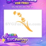 Free Gold Line Art Flower Free Plant Stem Single Free SVG - Instant Download