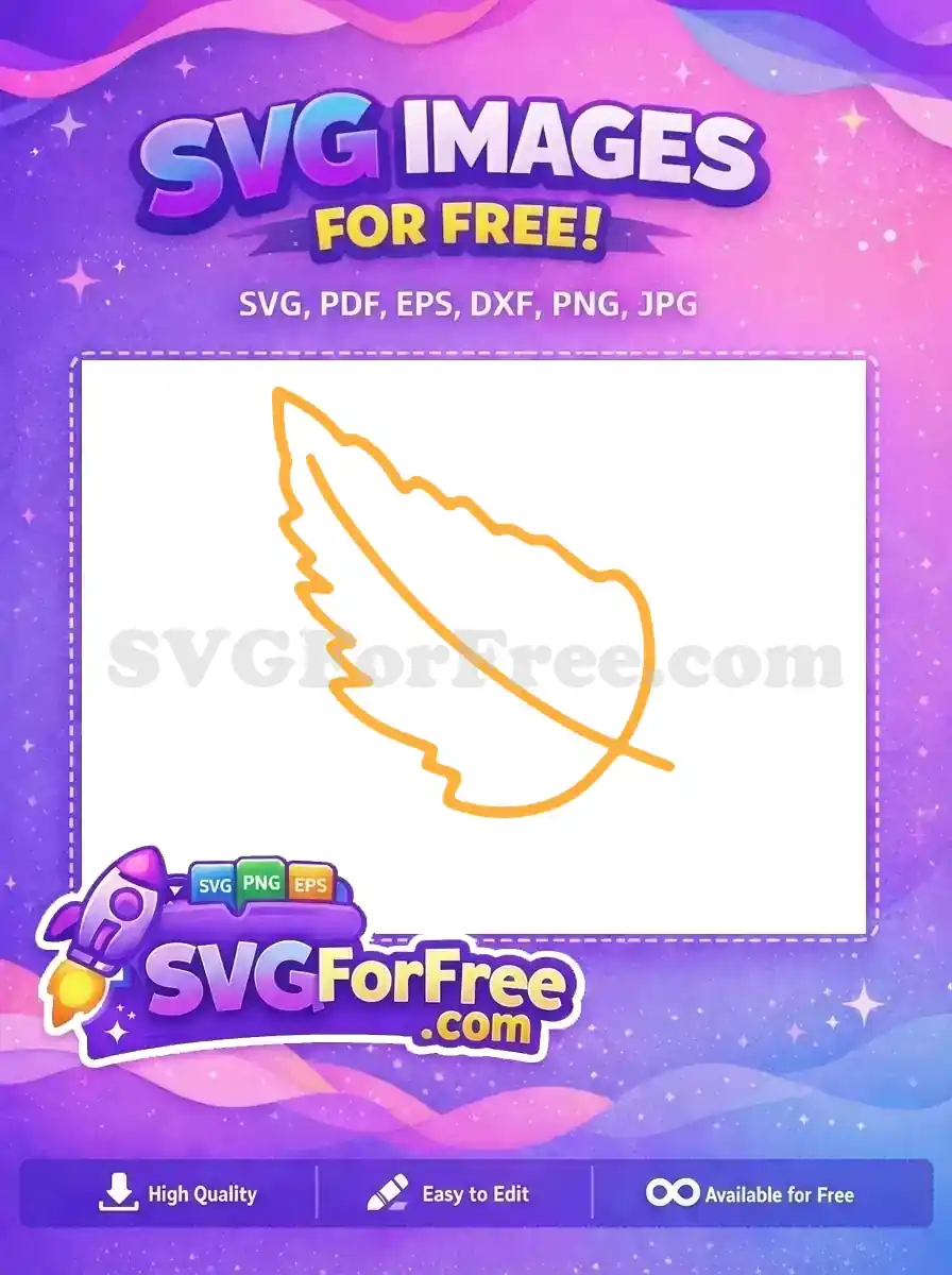 Free Gold Detailed Feather Free Boho Style Art Free SVG