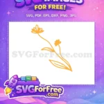 Free Yellow Petals Free Golden Stem Flower Free SVG 1 - Instant Download