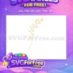 Free Gold Leaf Branch Free Simple Line Art Flower Free SVG - Instant Download
