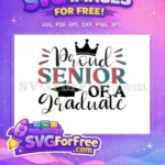 Free Cursive Proud Free Senior Gradient Graduation Free SVG - Instant Download