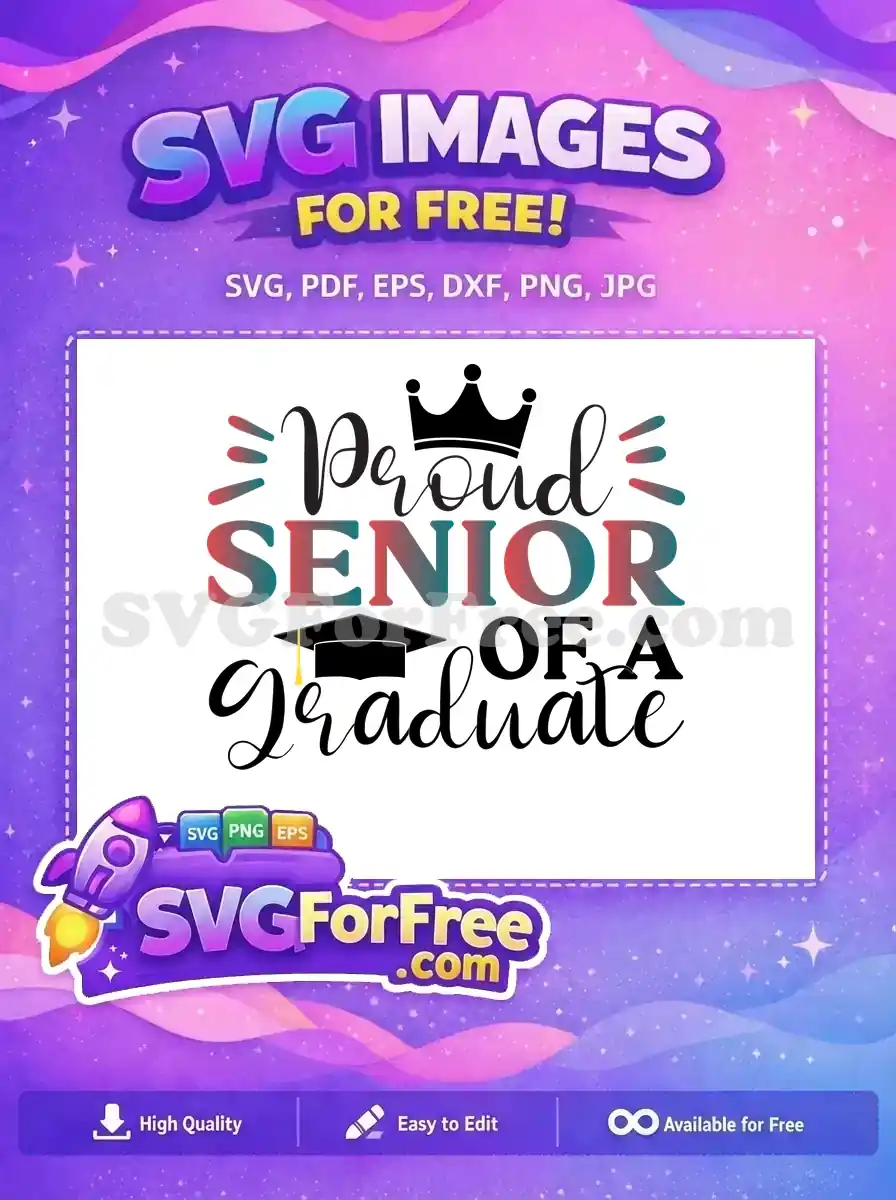 Free Cursive Proud Free Senior Gradient Graduation Free SVG