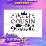Free Proud Cousin Turquoise Red Free Graduation Quotes Free SVG - Instant Download