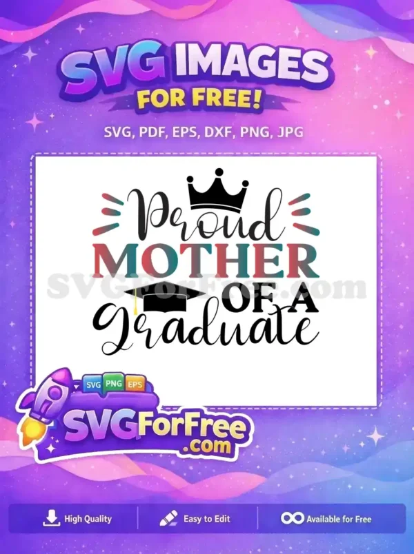 Free Proud Teal Red Mother Free Graduate Script Free SVG