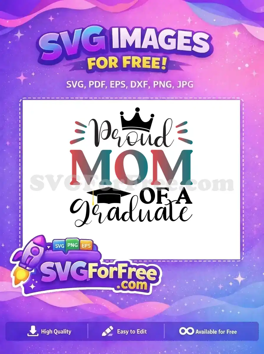 Free Proud Mom Teal Red Free Graduation Cap Free SVG