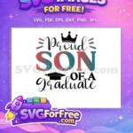 Free Red Blue Gradient Proud Son Free Graduate Quote Free SVG - Instant Download