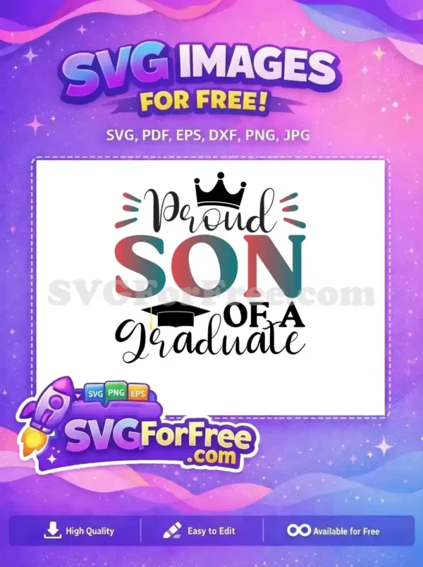 Free Red Blue Gradient Proud Son Free Graduate Quote Free SVG Free Red Blue Gradient Proud Son Free Graduate Quote Free SVG