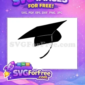 Free Black Mortarboard Free Tassel Graduation Cap Free SVG Free Black Mortarboard Free Tassel Graduation Cap Free SVG