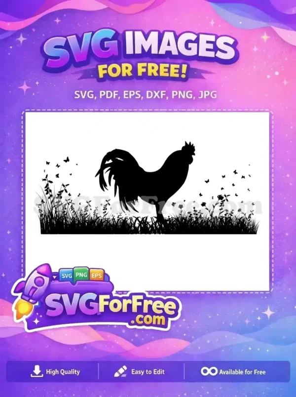 Free Intricate Grass Hen Free Farm Animal Design Free SVG