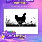Free Detailed Grass Hen Free Farm Animal Free SVG 1 - Instant Download
