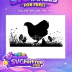 Free Detailed Grass Free Hen Silhouette Free SVG 2 - Instant Download