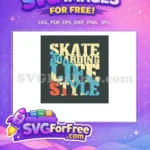 Free Grunge Blue Yellow Free Skateboarding Lifestyle Free SVG - Instant Download