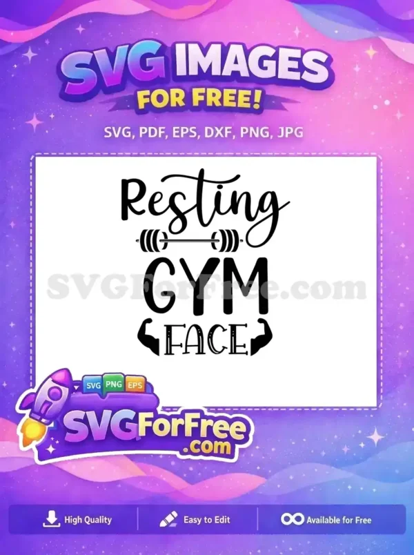 Free Resting Gym Face Free Barbell Gym Fitness Free SVG