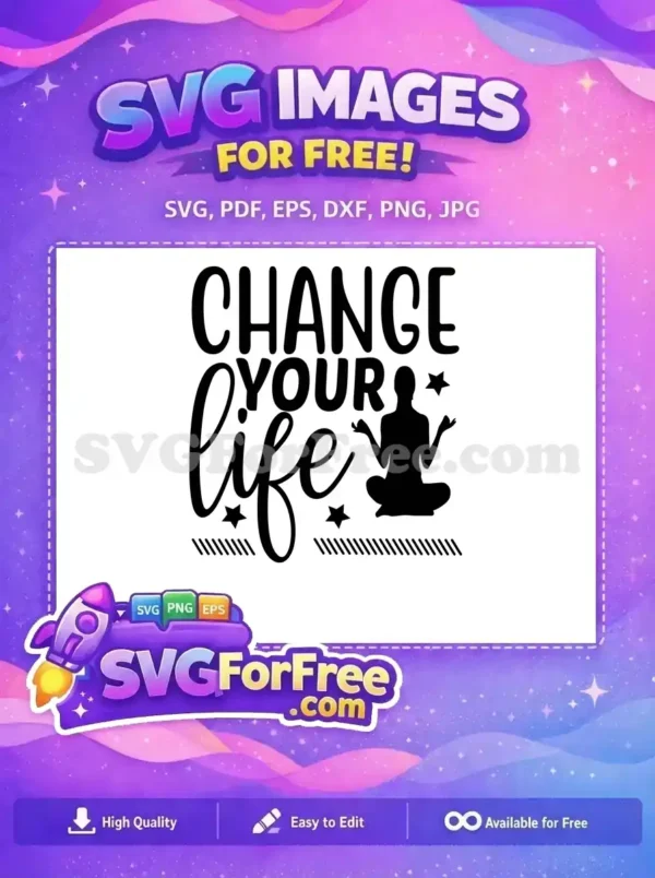 Free Meditating Silhouette Free Stars Change Life Gym Free SVG