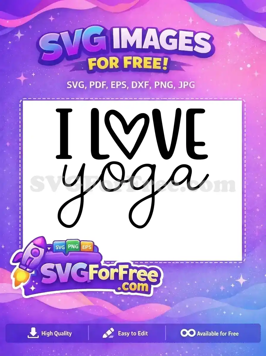 Free Heart Love Free Cursive Yoga Gym Free SVG