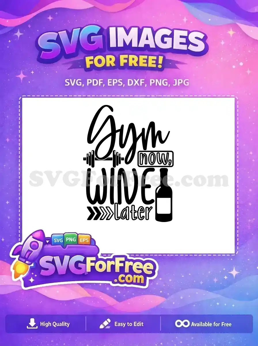 Free Gym Barbell Free Wine Now Workout Svg Free SVG