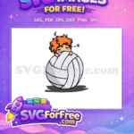 Free Hinata Hugging Ball Free Chibi Haikyuu Anime Free SVG - Instant Download