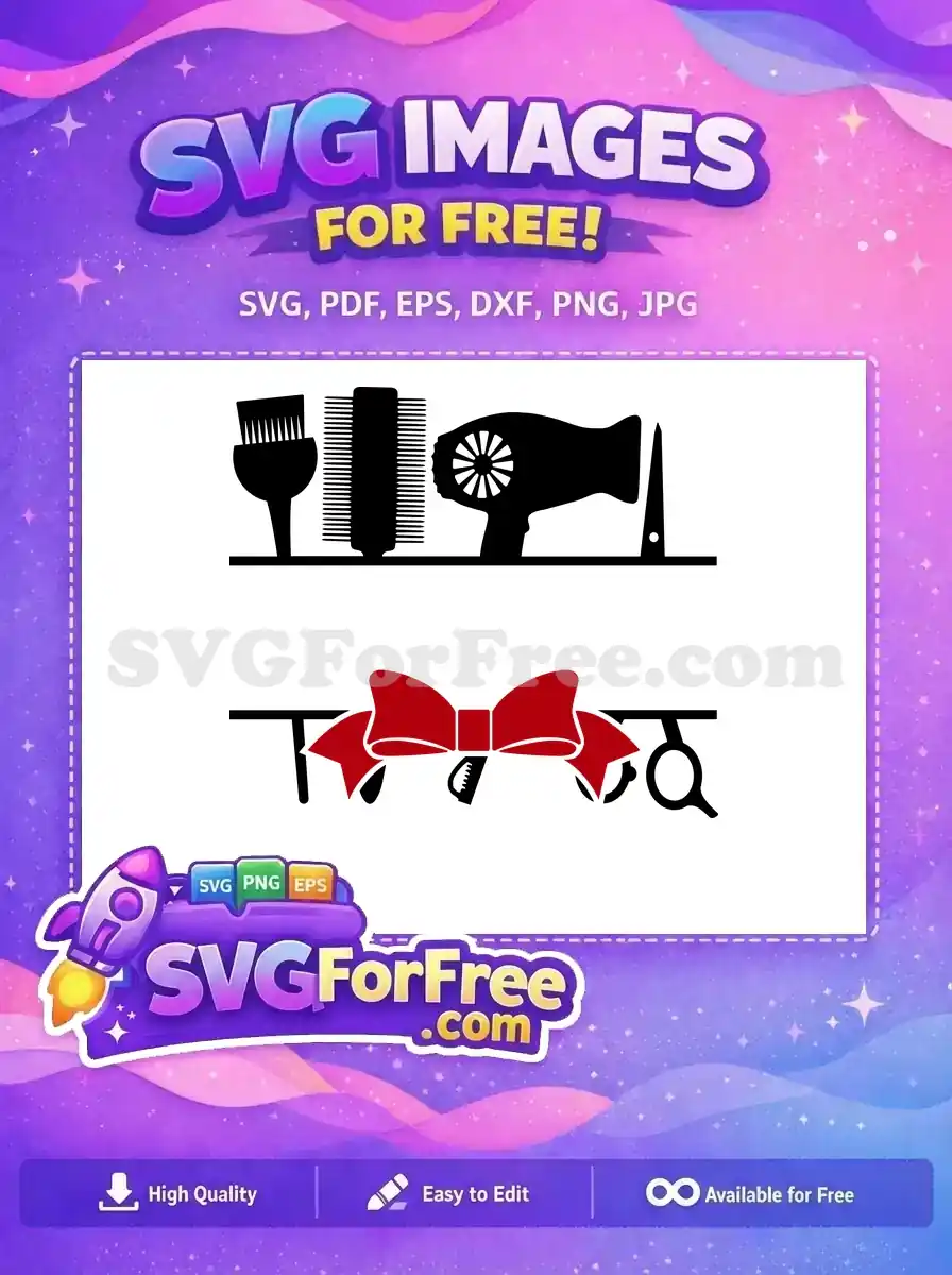 Free Red Ribbon Bow Free Hairdresser Silhouette Pattern Free SVG